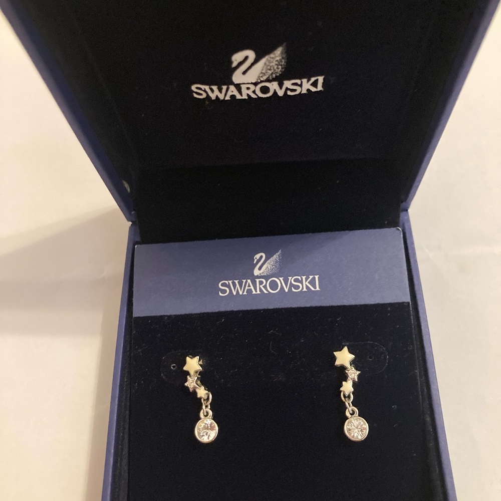 Swarovski Star Drop Pierced Earrings